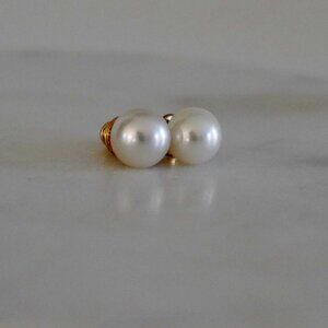 Vintage YSL Yves Saint Laurent x Monet Pearl Stud Earrings
